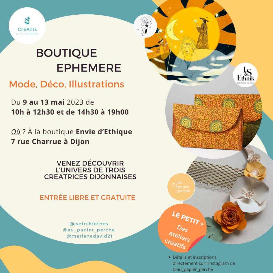 Boutique éphémère du printemps J&S ETHNIK à Dijon: des imprimés Wax pour la saison du 9 au 13 mai 2023